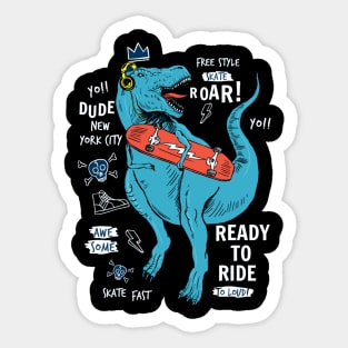 Skateboard Dinosaur Sticker